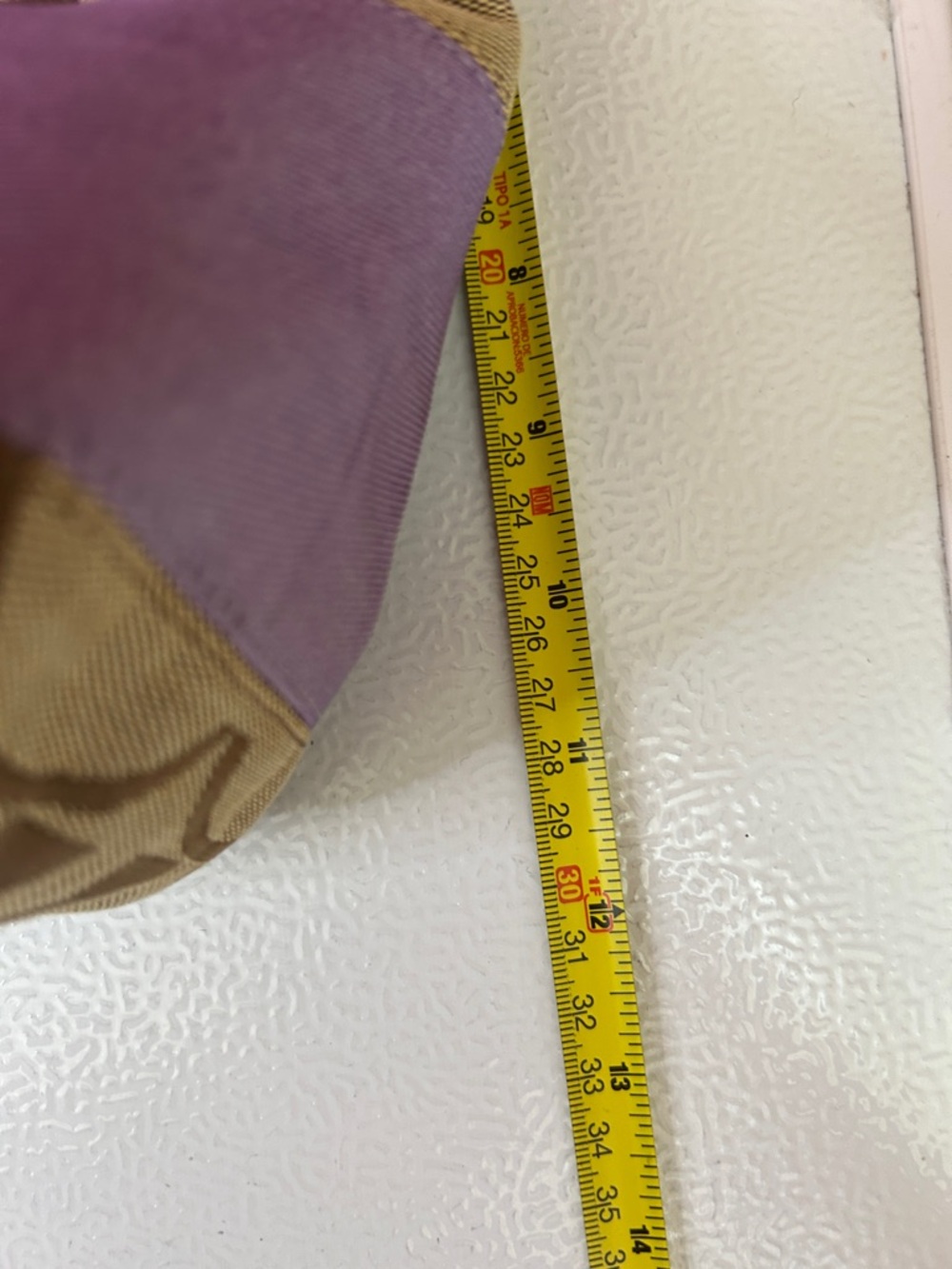 Coach Khaki Signature Tote diaper bag  with Lavender Trim - Picture 15 of 16